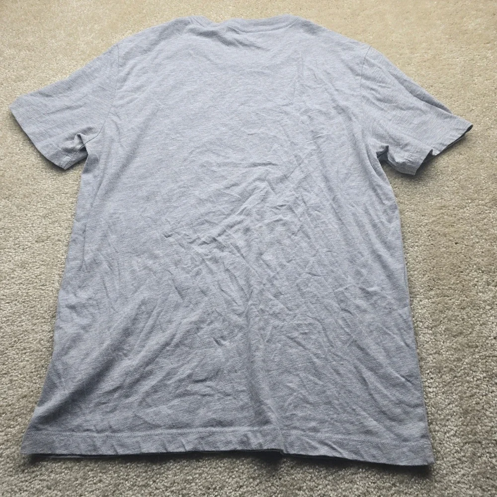 True Religion Mens Buddha Guitar Graphic T-Shirt Gray Short Sleeve Small